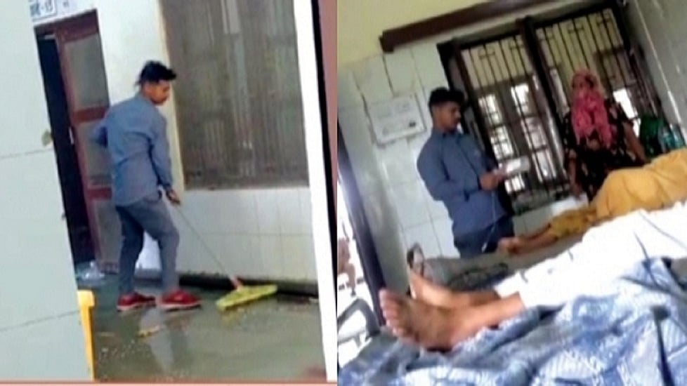 बिजनौर अस्पताल में सफाई कर्मचारी कर रहा था मरीजों का इलाज