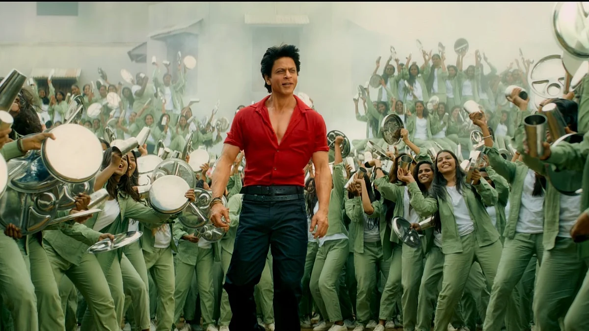 शाहरुख खान की फिल्म 'जवान' के एक गीत का दृश्य