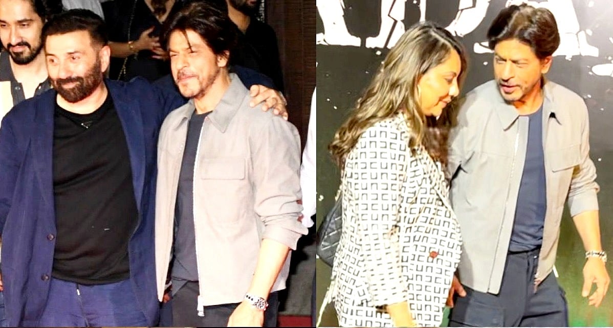 पत्नी गौरी के साथ 'गदर 2' की सक्सेस पार्टी में पहुंचे शाहरुख, सलमान और आमिर भी सनी देओल के जश्न में हुए शामिल