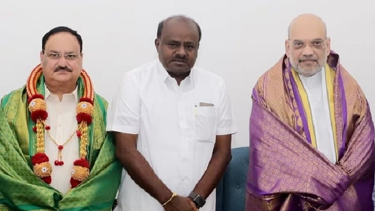 कर्नाटक में BJP-JDS गठबंधन से दोनों दलों में नाराजगी, कभी भी मच सकती है भगदड़