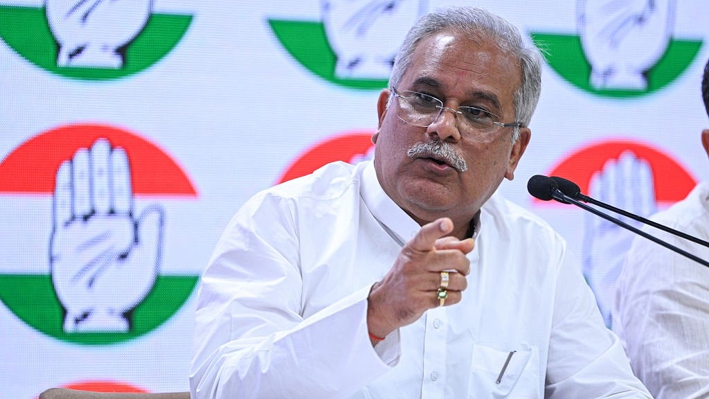 24 अगस्त को दिल्ली में प्रेस कांफ्रेंस करते छत्तीसगढ़ के मुख्यमंत्री भूपेश बघेल (फोटो - Getty Images)