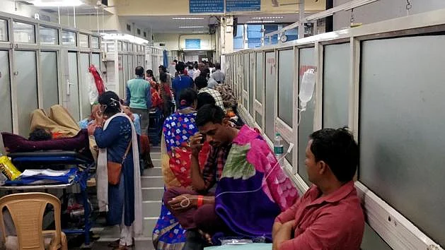 दिल्ली स्थित एम्स ओपीडी का दृश्य