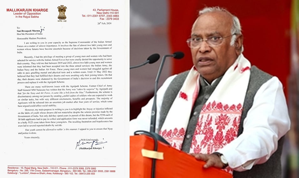 अग्निपथ योजना युवाओं के साथ घोर अन्याय! खड़गे ने राष्ट्रपति को लिखा पत्र, न्याय देने की अपील