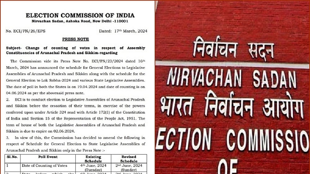अरुणाचल प्रदेश और सिक्किम विधानसभा चुनाव की मतगणना अब 2 जून को होगी