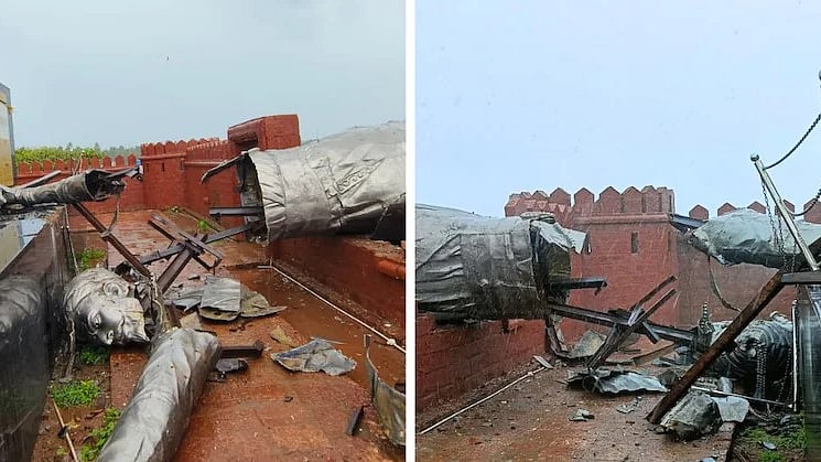 महाराष्ट्र में शिवाजी महाराज की प्रतिमा ढह गई