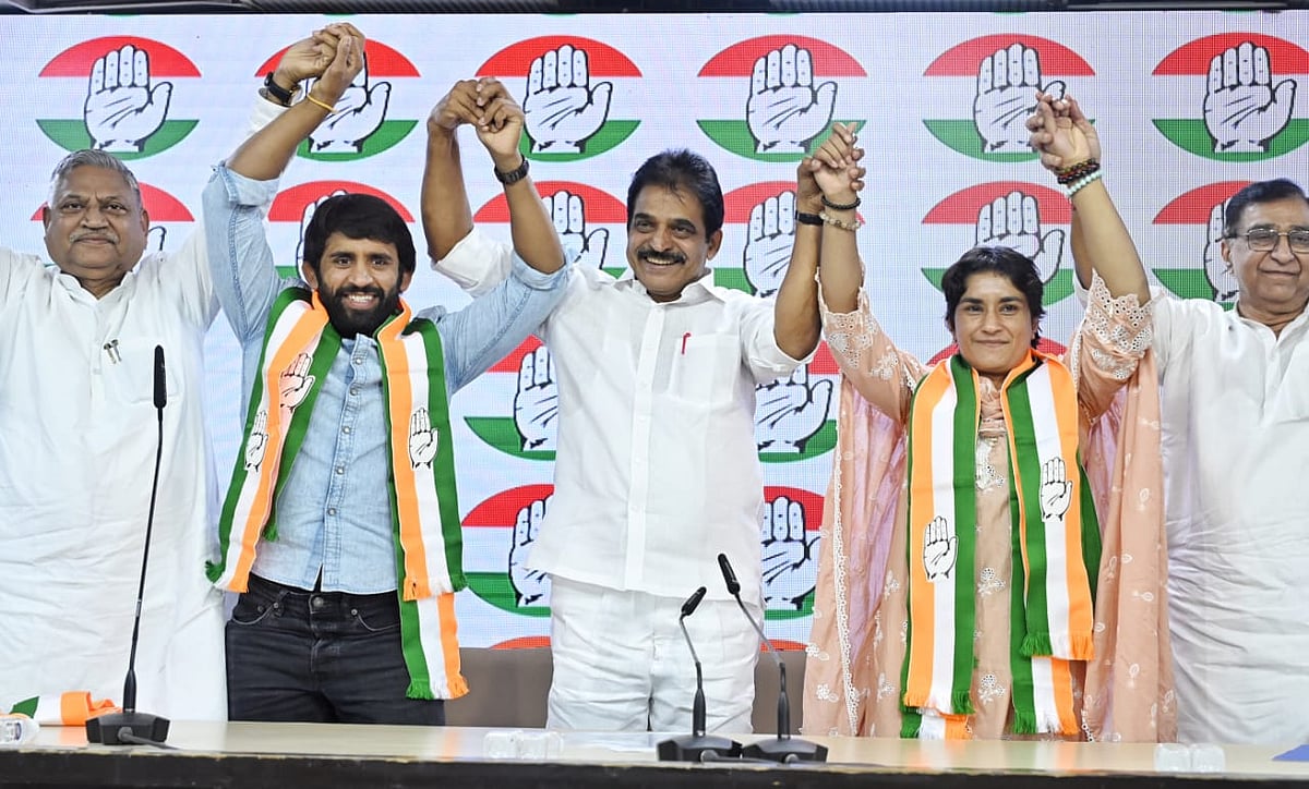 पहलवान विनेश फोगाट और बजरंग पूनिया कांग्रेस में हुए शामिल, बोले- बुरे वक्त में जो साथ दे, वही अपना होता है