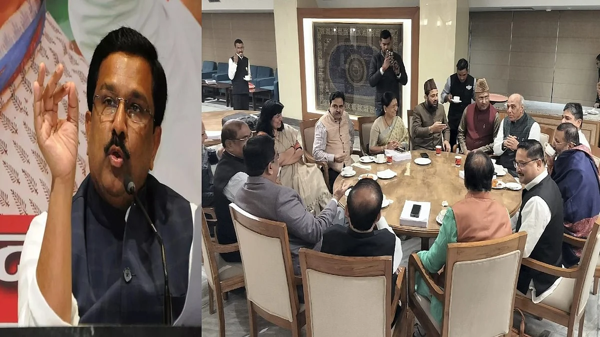 (बाएं) कांग्रेस सांसद नसीर हुसैन और (बाएं) वक्फ बिल पर जेपीसी की बैठक