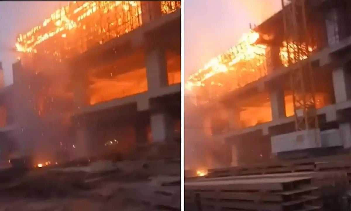 अहमदाबाद में बन रहे साबरमती बुलेट ट्रेन स्टेशन में लगी भयानक आग, दमकल की 13 गाड़ियां ने पाया काबू