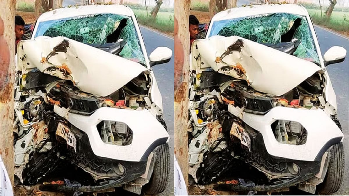 यूपी के बलिया में भीषण सड़क हादसा, बेकाबू होकर पेड़ से टकराई कार, दो युवकों की मौत, 5 घायल