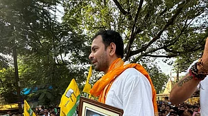 बिहार चुनाव: दादी की फोटो लेकर पहुंचे तेज प्रताप यादव ने महुआ सीट से भरा नामांकन, कहा- कोई चुनौती नहीं रखती मायने