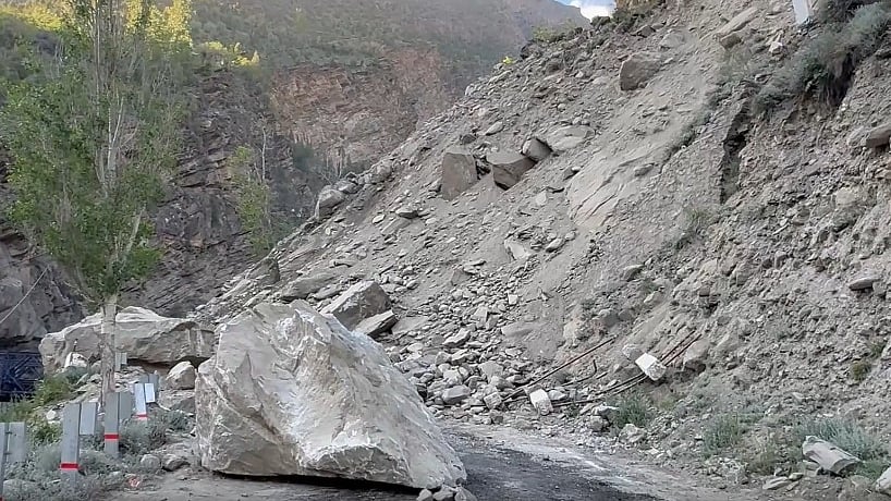 लाहौल-स्पीति में भूस्खलन