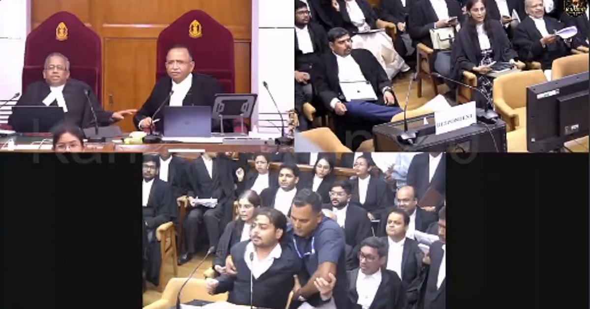 सुप्रीम कोर्ट में सुनवाई के दौरान याचिकाकर्ता ने की अभद्र टिप्पणी, फेंकी फाइल, सुरक्षाकर्मियों ने निकाला बाहर