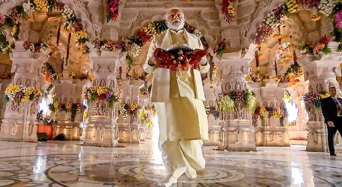 राम मंदिर के उद्घाटन के दौरान प्रधानमंत्री नरेंद्र मोदी जजमान थे (फोटो - पीटीआई)