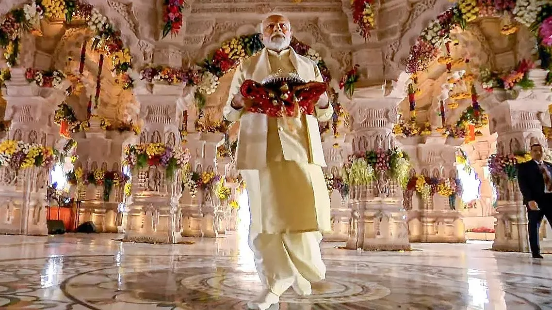 राम मंदिर के उद्घाटन के दौरान प्रधानमंत्री नरेंद्र मोदी जजमान थे (फोटो - पीटीआई)