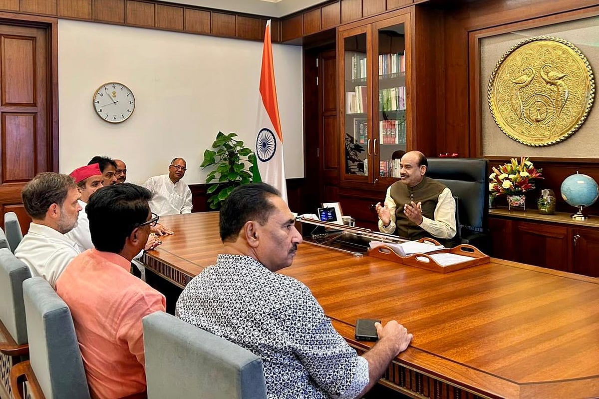 राहुल गांधी समेत कई विपक्षी नेता बिरला से मिले, लाठी चार्ज पर चर्चा की मांग