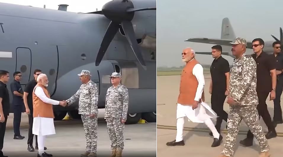 ऑपरेशन सिंदूर के बाद प्रधानमंत्री मोदी ने जब आदमपुर एयरबेस का दौरा किया था तो एयर मार्शल जीतेंद्र मिश्रा ने उनका स्वागत किया था। (फोटो सौजन्य - X/@AshwiniVaishnaw)