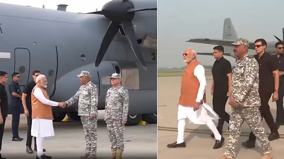 ऑपरेशन सिंदूर के बाद प्रधानमंत्री मोदी ने जब आदमपुर एयरबेस का दौरा किया था तो एयर मार्शल जीतेंद्र मिश्रा ने उनका स्वागत किया था। (फोटो सौजन्य - X/@AshwiniVaishnaw)