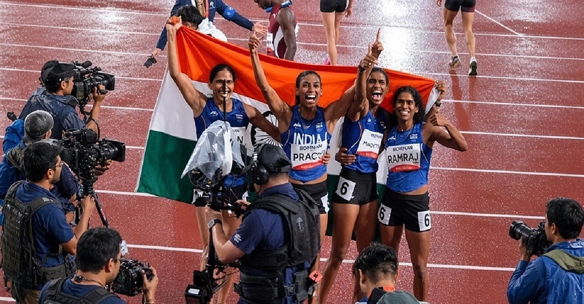एशियान गेम्स: भारत की बेटियों ने लहराया तिरंगा, 4x400 मीटर रिले में जीता गोल्ड, विथ्या ने लगाई 'हैट्रिक'