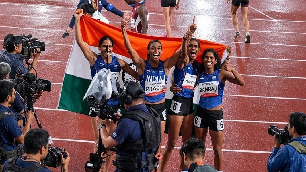 एशियान गेम्स: भारत की बेटियों ने लहराया तिरंगा, 4x400 मीटर रिले में जीता गोल्ड, विथ्या ने लगाई 'हैट्रिक'
