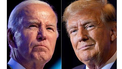 This combo image shows US President Joe Biden (L) and Republican presidential candidate Donald Trump (R). 