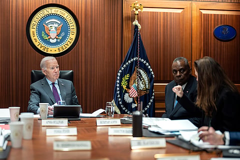 The White House, President Joe Biden receives the Presidential Daily Briefing.