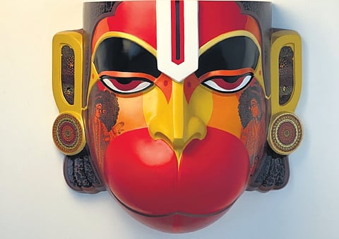 Nagesh Goud and his Hanuman inspired artwork  