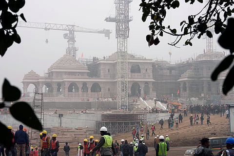 The under-construction Ram Temple in Ayodhya.