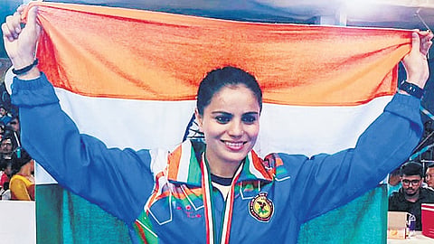 Nasreen Shaikh, after winning the 4th Asian Kho Kho championship 