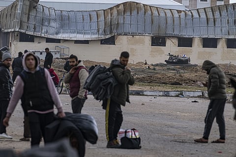 Palestinians flee Israeli ground offensive in Kahn Younis, Gaza Strip, Saturday, Jan 27, 2024.