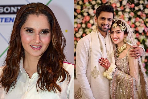 Sania Mirza;  Shoaib Malik with Sana Javed.