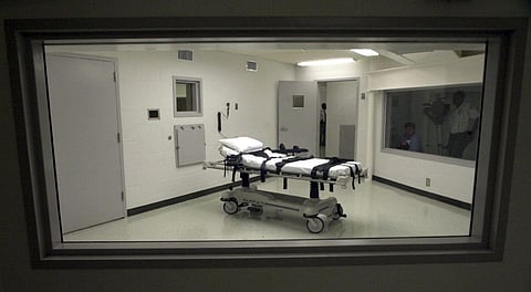 Alabama's lethal injection chamber at Holman Correctional Facility in Atmore, Ala., is pictured in this Oct. 7, 2002 file photo. 