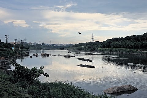 A view of Musi river from Uppal, Hyderabad. MA and UD Minister KTR on Monday laid foundation stone for five bridges over Musi river. 
