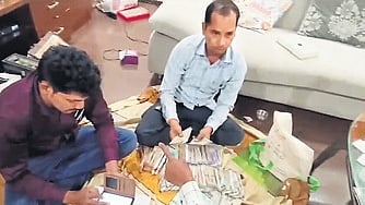 ACB officials conduct searches at the residence of former HMDA director Shiva Balakrishna on January 24, 2024.