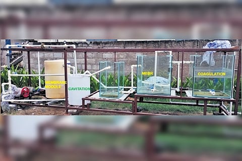 Faculty members at NIT-W has developed an environment-friendly hybrid wastewater treatment system for textile industry effluents. 