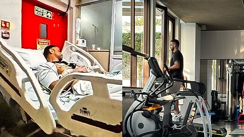 Nithin Kamath working out. 