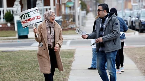 Aruba Obeid asks voters to cast an uncommitted ballot, instead of voting for US President Joe Biden in the Michigan primary 