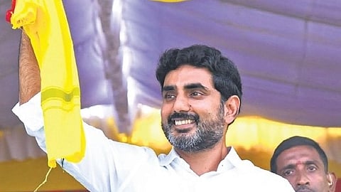 TDP general secretary Nara Lokesh takes part in ‘Sankharavam’ 