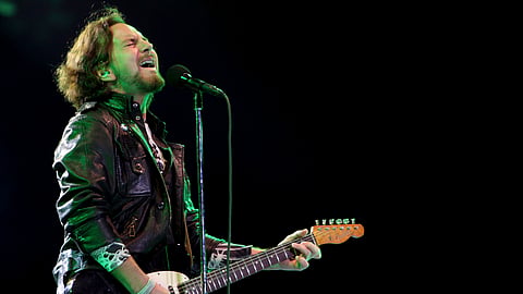 Pearl Jam's lead vocalist Eddie Vedder performs in concert in Sao Paulo, Brazil on Nov. 3, 2011. 