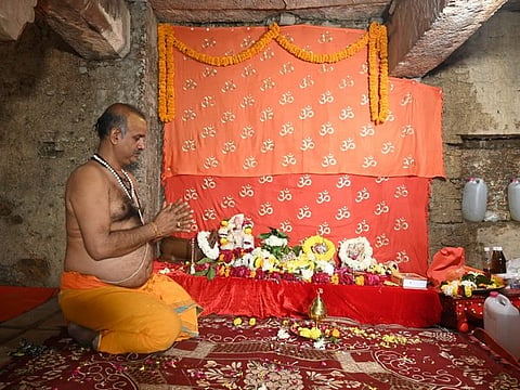 Puja being performed inside the Gyanvapi mosque complex