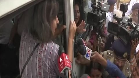 Fact-finding committee members stopped en route to Sandeshkhali in West Bengal