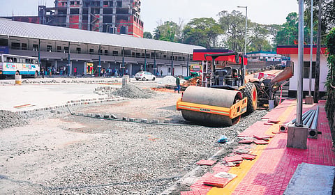 Work progressing at Aluva KSRTC bus station