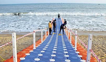 A floating bridge  project taken up in Vizag at `1 crore with inspiration from similar ones in Kerala 
| G Satyanarayana