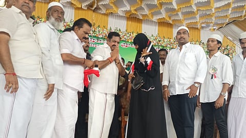 AIADMK general secretary Edappadi K Palaniswami welcoming new members to his party on Sunday