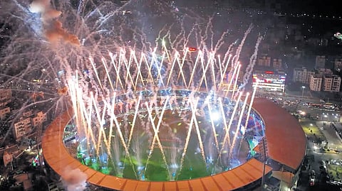 Fireworks at the valedictory of Aadudam Andhra in Visakhapatnam 