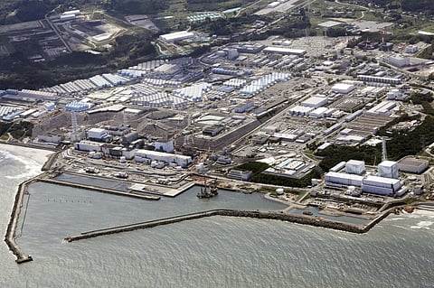 FILE - This aerial view shows the wrecked Fukushima Daiichi nuclear power plant in Okuma town, northeastern Japan, on Aug. 24, 2023.