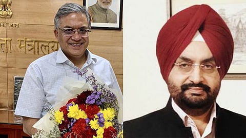 Retired IAS officers Gyanesh Kumar( left) and Sukhbir Singh Sandhu was picked as the Election Commissioners on Thursday. 