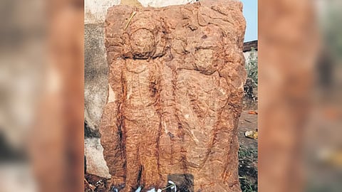 The stone sculpture excavated near Bhimkela village