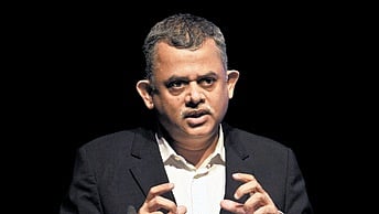 UIDAI chairperson Neelkanth Mishra speaks at the Azim Premji University public lecture series on Tuesday
