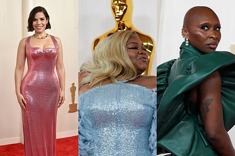 America Ferrera, Da'Vine Joy Randolph and Cynthia Erivo at the  the Oscars on Sunday, March 10, 2024, at the Dolby Theatre in Los Angeles. 