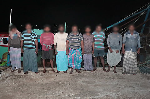 The detained fishermen